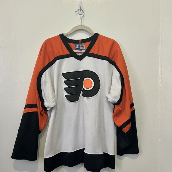 STARTER Other - 1990s Starter Philadelphia Flyers Jersey Hockey NHL Vintage Orange Black VTG XL